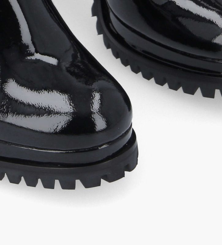 Heeled zipped boot - Lery 7 - Patent leather - Black
